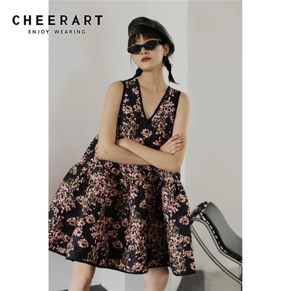 vintage floral summer party tank dress women sleeveless ball gown v neck elegant fashion european clothing 210427, Black;gray
vintage floral summer party tank dress women sleeveless ball gown v neck elegant fashion european clothing 210427, Black;gray