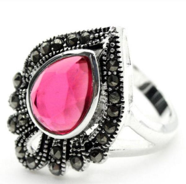 cluster rings fashion jewelry 25*20mm faceted pink drop gems marcasite 925 silver ring sz 7/8/9/10 -bride, Golden;silver
cluster rings fashion jewelry 25*20mm faceted pink drop gems marcasite 925 silver ring sz 7/8/9/10 -bride, Golden;silver