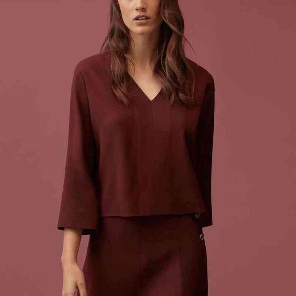 women's t-shirt loose short sleeve t-shirt women's 3 / 4, v-neck top, White
women's t-shirt loose short sleeve t-shirt women's 3 / 4, v-neck top, White