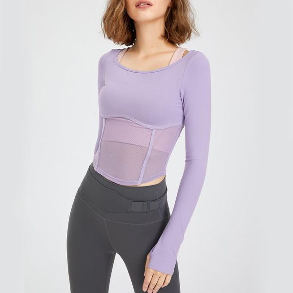 yoga outfit autumn women round neck long sleeve shirts mesh stitching fitness running tight sports t-shirt quick dry workout
yoga outfit autumn women round neck long sleeve shirts mesh stitching fitness running tight sports t-shirt quick dry workout