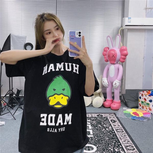 men's t-shirts human made duck english printed slubby cotton short sleeve t-shirt for men and women, White;black
men's t-shirts human made duck english printed slubby cotton short sleeve t-shirt for men and women, White;black