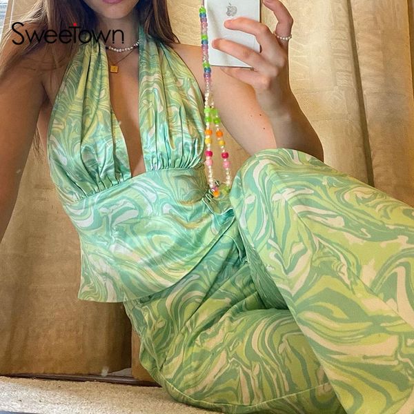 sweetown paisley tie dye print y2k pants suits 2 piece sets womens outfits backless halter crop and high waist jogger set, Black;white
sweetown paisley tie dye print y2k pants suits 2 piece sets womens outfits backless halter crop and high waist jogger set, Black;white