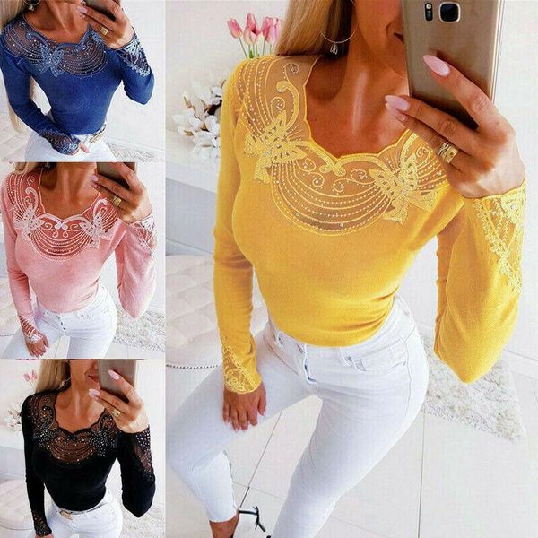 women's blouses & shirts 2021 women v-neck blouse bottoming shirt slim causal lace neck long sleeve bodycon, White
women's blouses & shirts 2021 women v-neck blouse bottoming shirt slim causal lace neck long sleeve bodycon, White