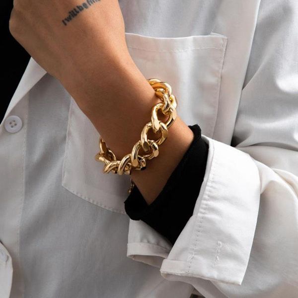 link, chain punk curb cuban bracelet for women 2021 miami boho thick gold silver color charm bracelets bangles fashion jewelry, Black
link, chain punk curb cuban bracelet for women 2021 miami boho thick gold silver color charm bracelets bangles fashion jewelry, Black