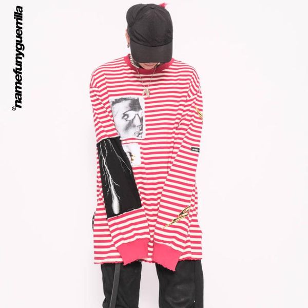 namefunyguerrilla striped long sleeve t-shirt men hip hop streetwear harajuku tee spring summer oversized clothing 22 men's t-shirts, White;black
namefunyguerrilla striped long sleeve t-shirt men hip hop streetwear harajuku tee spring summer oversized clothing 22 men's t-shirts, White;black