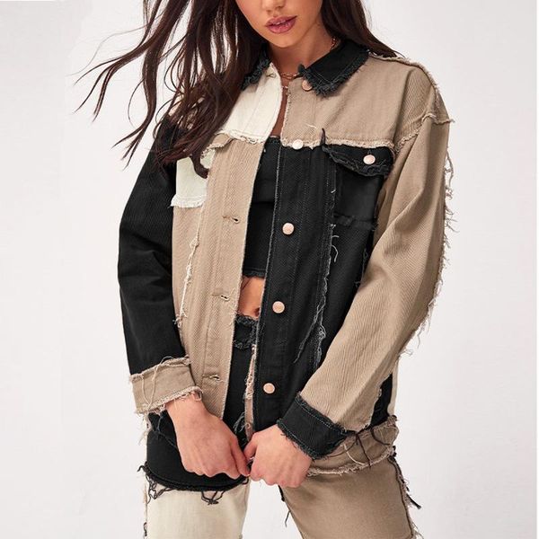 spring autumn women denim jacket outerwear high street fashionable korean style jeans plus size women's jackets, Black;brown
spring autumn women denim jacket outerwear high street fashionable korean style jeans plus size women's jackets, Black;brown