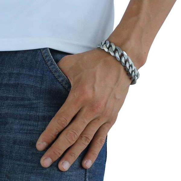 link, chain mens matte polished bracelets 15mm 316l stainless steel cut curb cuban link wholesale jewelry gifts lhb468, Black
link, chain mens matte polished bracelets 15mm 316l stainless steel cut curb cuban link wholesale jewelry gifts lhb468, Black