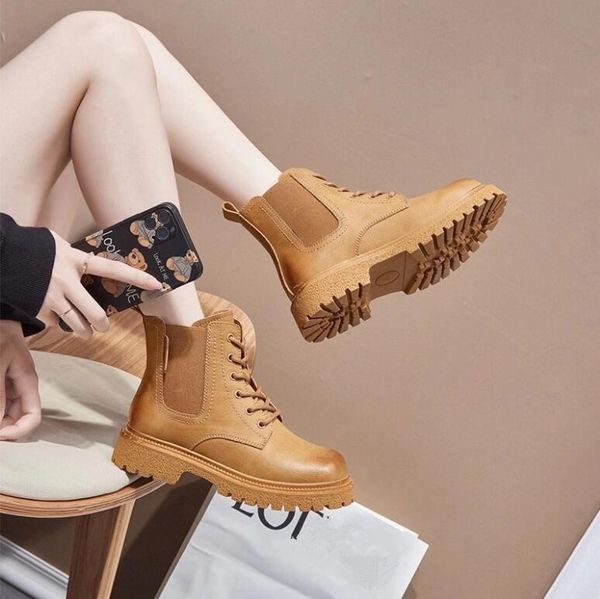 women classic yellow boots waterproof casual martin boot hiking sports shoes outdoor, Black
women classic yellow boots waterproof casual martin boot hiking sports shoes outdoor, Black