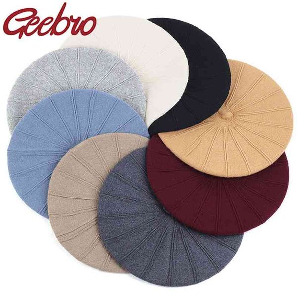 geebro fashion women winter wool blend beret hat girls lady solid color slouchy s female bonnet caps 210429, Blue;gray
geebro fashion women winter wool blend beret hat girls lady solid color slouchy s female bonnet caps 210429, Blue;gray