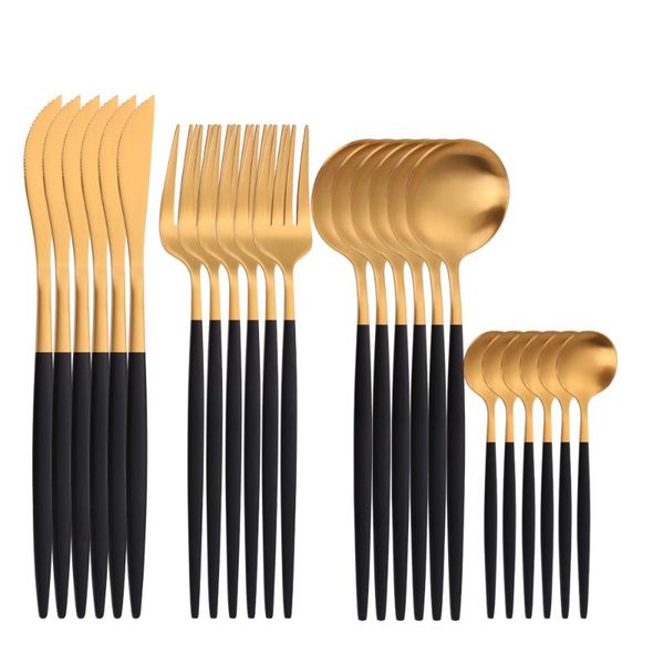 flatware sets stainless steel cutlery set 24 pieces table spoons zero waste dinner knife fork black gold tableware
flatware sets stainless steel cutlery set 24 pieces table spoons zero waste dinner knife fork black gold tableware
