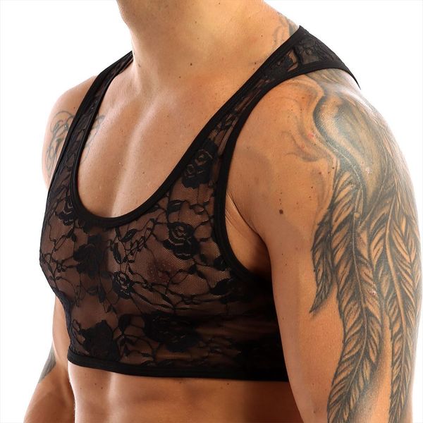 mens sissy see through sheer lingerie nightwear vest stretchy floral lace short crop valentines sleepwear, White;black
mens sissy see through sheer lingerie nightwear vest stretchy floral lace short crop valentines sleepwear, White;black