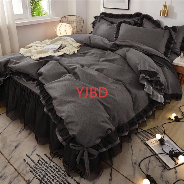 garden style black lace four-piece princess wind bed skirt 1.5/1.8m bedding set comforter home sets
garden style black lace four-piece princess wind bed skirt 1.5/1.8m bedding set comforter home sets
