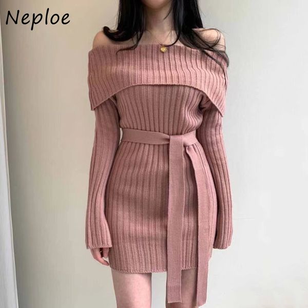 neploe slash neck slim fit bodycon dress 2021 fashion elegant vestidos chic drawstring slim waist knitted dresses women 210320, Black;gray
neploe slash neck slim fit bodycon dress 2021 fashion elegant vestidos chic drawstring slim waist knitted dresses women 210320, Black;gray