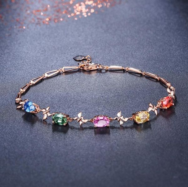 link, chain woman's gold color bracelet multicolor zircon cute fashion jewelry romantic anniversary gift, Black
link, chain woman's gold color bracelet multicolor zircon cute fashion jewelry romantic anniversary gift, Black