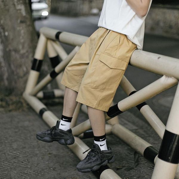 spring and summer youth couple loose solid color big pocket tooling shorts fashion casual wild pants men's, White;black
spring and summer youth couple loose solid color big pocket tooling shorts fashion casual wild pants men's, White;black