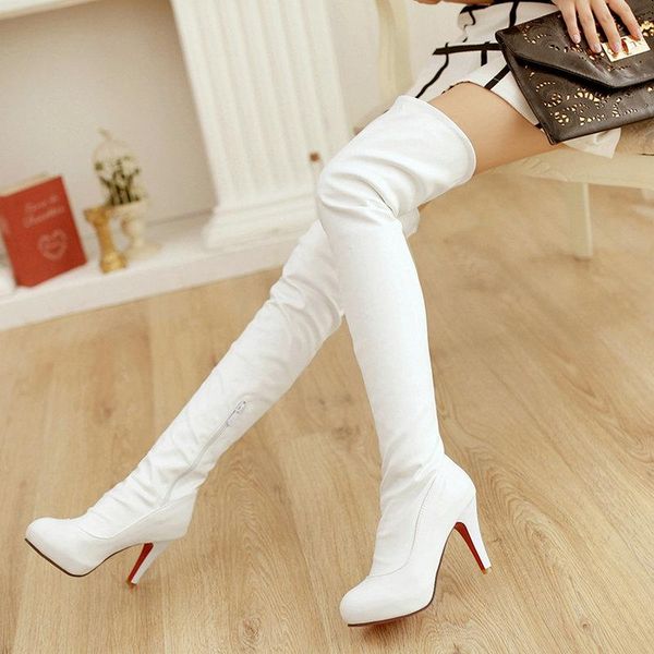 boots stretch over the knee soft pu women platform high heel long fashion zipper autumn winter plush woman shoes, Black
boots stretch over the knee soft pu women platform high heel long fashion zipper autumn winter plush woman shoes, Black
