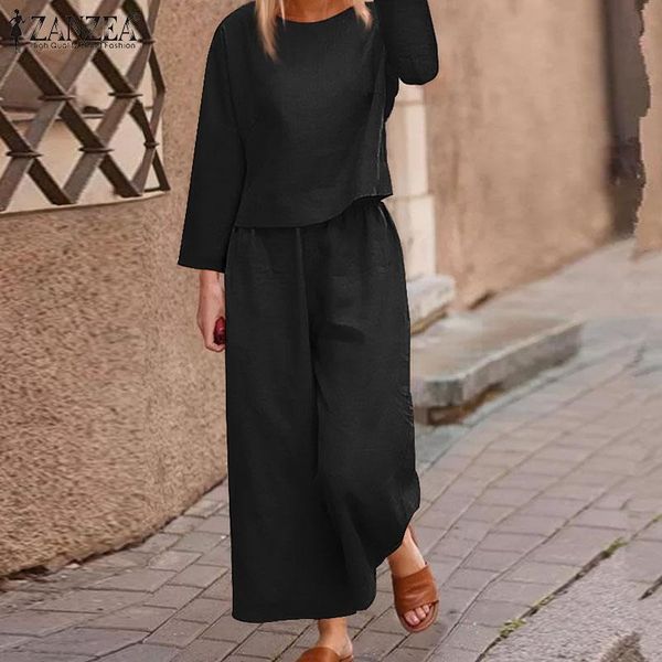 women's two piece pants zanzea o neck long sleeve wide leg trouser autumn women solid matching sets holiday party cotton pant retro loo, White
women's two piece pants zanzea o neck long sleeve wide leg trouser autumn women solid matching sets holiday party cotton pant retro loo, White
