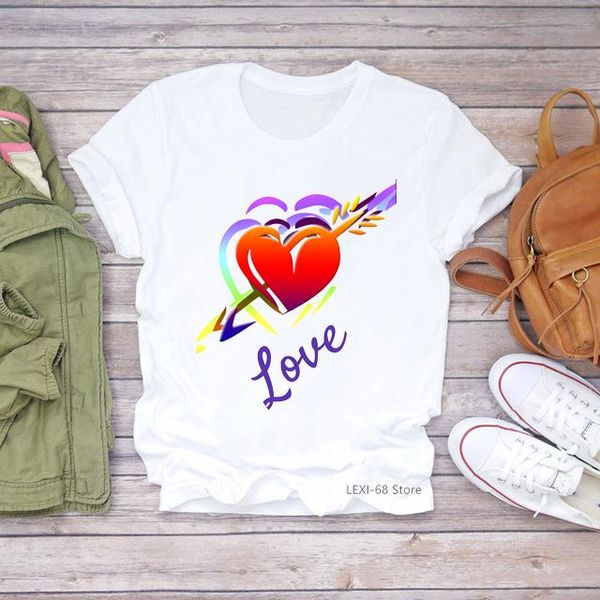 women's t-shirt rainbow love graphic print tshirts women aesthetic clothes summer fashion t shirt haut femme harajuku female, White
women's t-shirt rainbow love graphic print tshirts women aesthetic clothes summer fashion t shirt haut femme harajuku female, White
