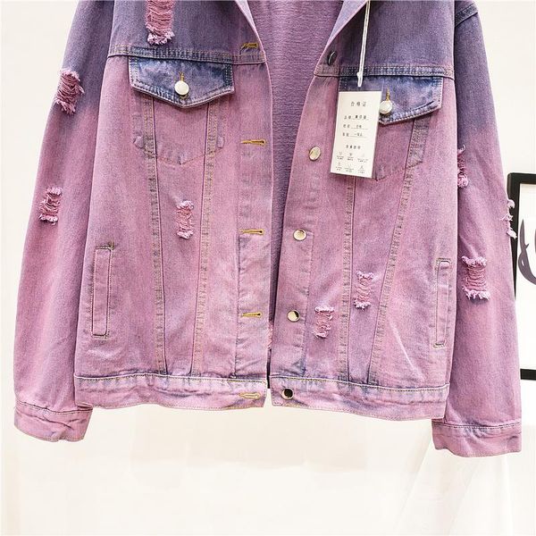 women's jackets women hit color holes denim jacket outerwear harajuku loose korean long sleeve coat casual streetwear female, Black;brown
women's jackets women hit color holes denim jacket outerwear harajuku loose korean long sleeve coat casual streetwear female, Black;brown