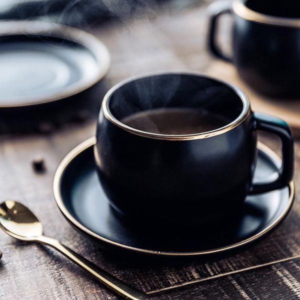 cups & saucers ceramic coffee cup and saucer cafe latte black pigmented porcelain tea coffe set with stainless steel 304 spoon
cups & saucers ceramic coffee cup and saucer cafe latte black pigmented porcelain tea coffe set with stainless steel 304 spoon