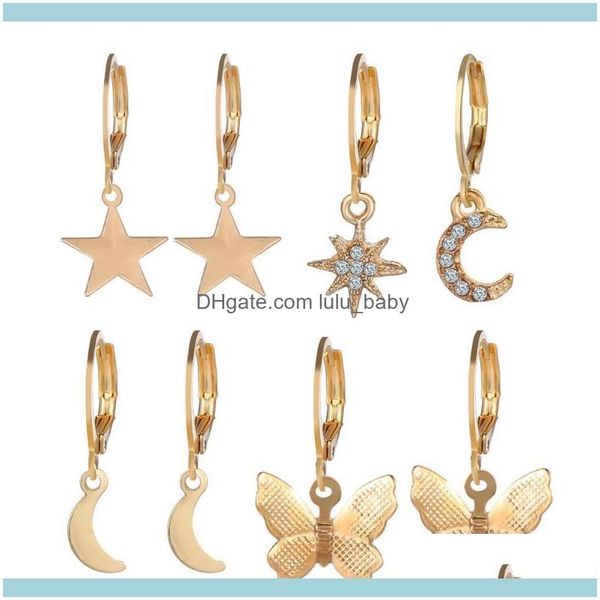 jewelry8pcs/set fashion star moon butterfly pendant earrings for women girls golden crystal hoop jewelry & hie drop delivery 2021 8cbkd, Golden;silver
jewelry8pcs/set fashion star moon butterfly pendant earrings for women girls golden crystal hoop jewelry & hie drop delivery 2021 8cbkd, Golden;silver