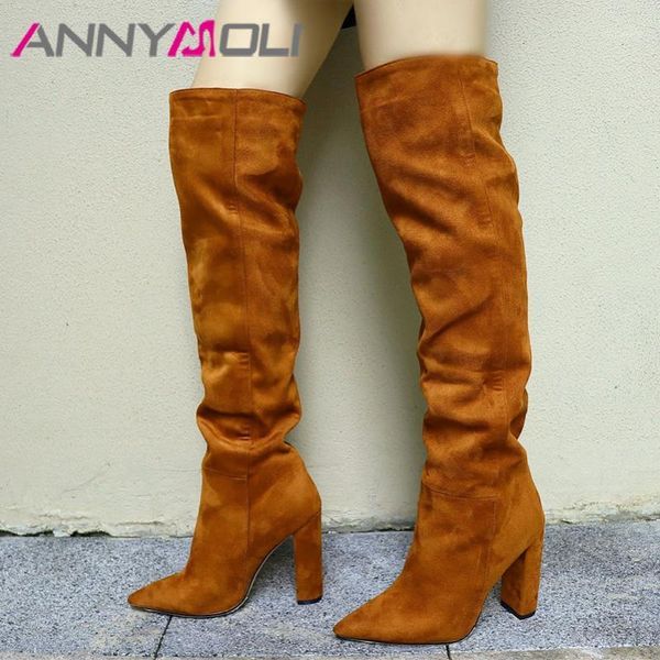 boots annymoli super high heel over the knee woman thigh chunky long pointed toe ladies shoes red brown 43, Black
boots annymoli super high heel over the knee woman thigh chunky long pointed toe ladies shoes red brown 43, Black