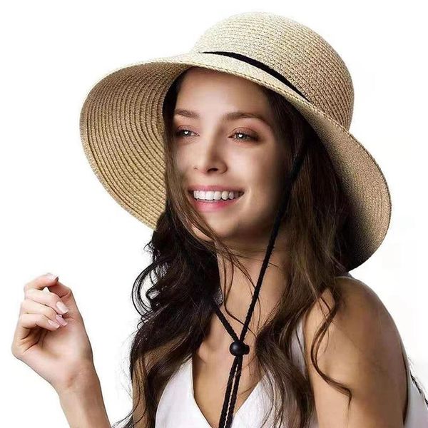 wide brim hats summer women seaside beach travel cap foldable sun straw hat with wind lanyard uv upf protection lady chapeau, Blue;gray
wide brim hats summer women seaside beach travel cap foldable sun straw hat with wind lanyard uv upf protection lady chapeau, Blue;gray