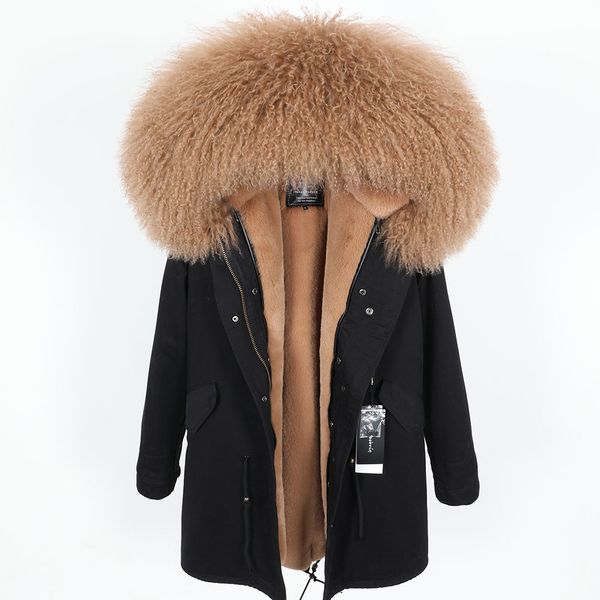 fashion winter wear keep warm women's clothing oversized lamb fur collar parker plus velvet thicken loose coat coat, Black
fashion winter wear keep warm women's clothing oversized lamb fur collar parker plus velvet thicken loose coat coat, Black