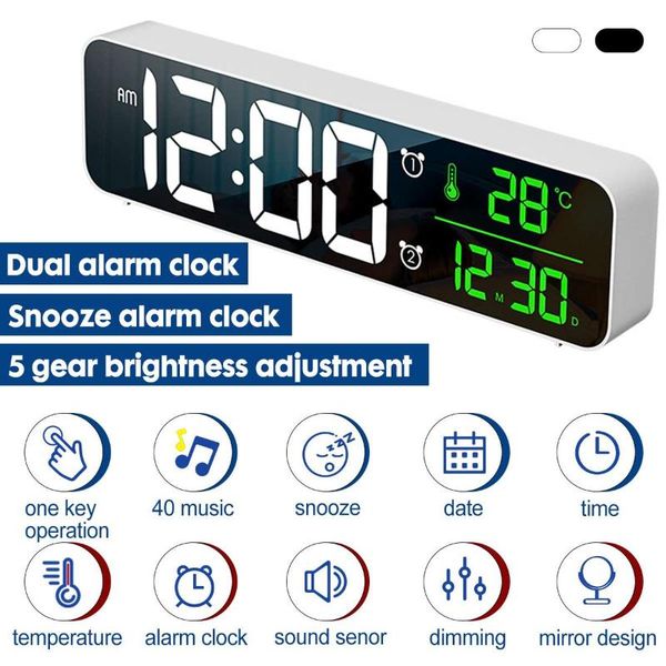 other clocks & accessories digital alarm clock led screen for kids bedroom temperature snooze mirror function desk table home
other clocks & accessories digital alarm clock led screen for kids bedroom temperature snooze mirror function desk table home