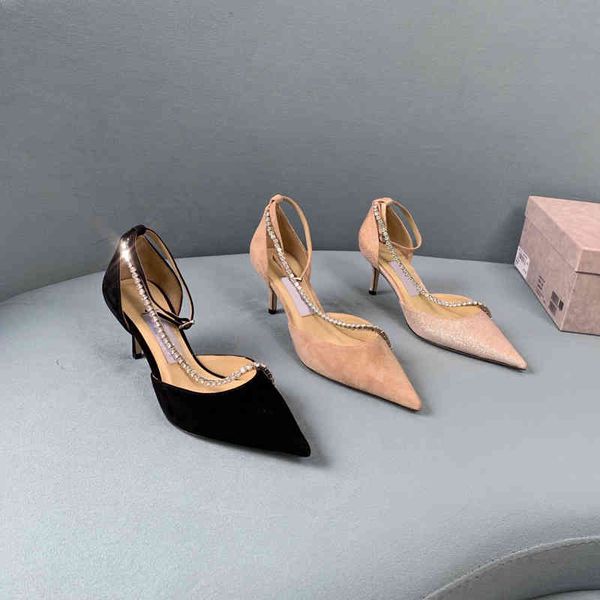 2021 same biblical high edition suede crystal chain with side hollow pointed flat sole high heel single shoes for women yw 07si, Black
2021 same biblical high edition suede crystal chain with side hollow pointed flat sole high heel single shoes for women yw 07si, Black