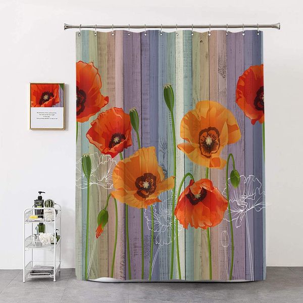 rustic shower curtain poppy flower blossoms colorful retro wooden board red floral fabric bathroom curtains set with hooks
rustic shower curtain poppy flower blossoms colorful retro wooden board red floral fabric bathroom curtains set with hooks