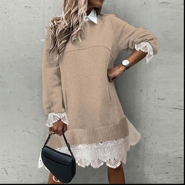 spring autumn ruffle patchwork mini womens dresses casual long sleeve shirt elegant turn down collar, Black;gray
spring autumn ruffle patchwork mini womens dresses casual long sleeve shirt elegant turn down collar, Black;gray