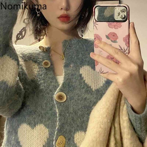 nomikuma women sweater coat korean love heart sweet knitwear jacket spring new short knitted cardigan outwear 6d793 210427, White;black
nomikuma women sweater coat korean love heart sweet knitwear jacket spring new short knitted cardigan outwear 6d793 210427, White;black