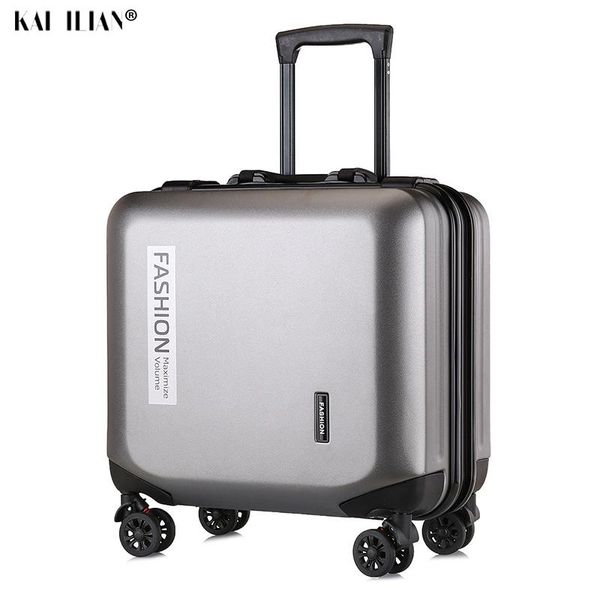 suitcases 18 inch suitcase on wheels cabin travel luggage pc carry-ons trolley bag fashion women rolling men's hardside