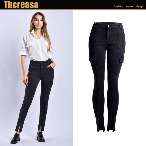 2021, spring and autumn women's denim trousers slit high ninth pants skinny jeans, Blue
2021, spring and autumn women's denim trousers slit high ninth pants skinny jeans, Blue