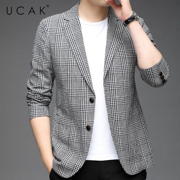 men's suits & blazers ucak brand spring autumn streetwear pure cotton men blazer clothing casual striped single breasted blzaer jacket, White;black
men's suits & blazers ucak brand spring autumn streetwear pure cotton men blazer clothing casual striped single breasted blzaer jacket, White;black