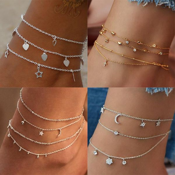 anklets vkme fashion silver multi layer chain set for women girls heart star tassel chains ankle bracelet foot jewelry, Red;blue
anklets vkme fashion silver multi layer chain set for women girls heart star tassel chains ankle bracelet foot jewelry, Red;blue