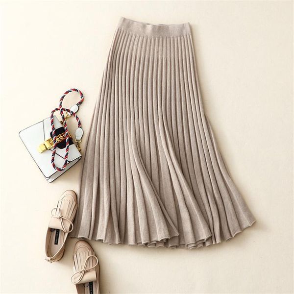 100%cashmere knit women pleated skirts half length trumpet high waist wide hem a-line beige 4colors m/l wholesale retail, Black
100%cashmere knit women pleated skirts half length trumpet high waist wide hem a-line beige 4colors m/l wholesale retail, Black