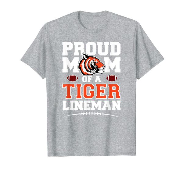 tiger football mom lineman - high school football athletics t-shirt, White;black 
tiger football mom lineman - high school football athletics t-shirt, White;black