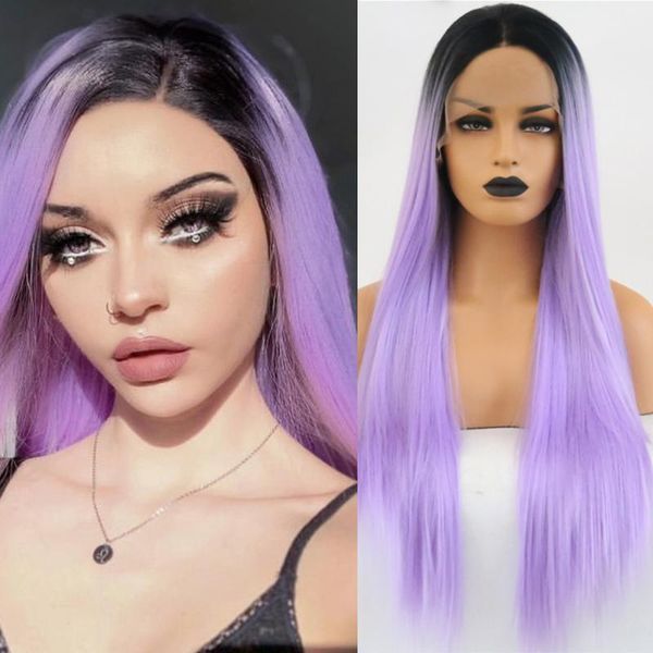 synthetic wigs rongduoyi lace front for women long silky straight wig high temperature fiber ombre purple cosplay, Black
synthetic wigs rongduoyi lace front for women long silky straight wig high temperature fiber ombre purple cosplay, Black