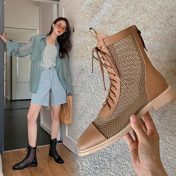 boots hollow sandals female 2021 summer fashion wild mesh breathable short roman style thick heel x073, Black
boots hollow sandals female 2021 summer fashion wild mesh breathable short roman style thick heel x073, Black