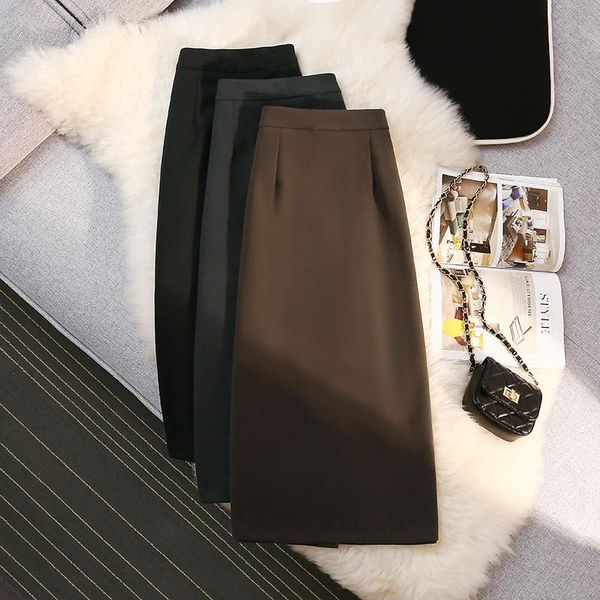 skirts 2021 autumn winter simple solid color suit skirt high waist slim casual temperament all-match women long, Black
skirts 2021 autumn winter simple solid color suit skirt high waist slim casual temperament all-match women long, Black