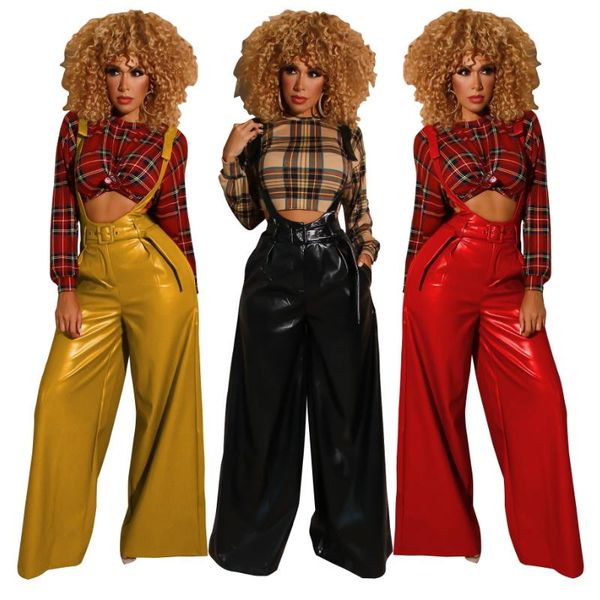 women's jumpsuits & rompers pu faux leather bib overalls for women wide leg palazzo pants loose casual womens jumpsuit suspenders with, Black;white
women's jumpsuits & rompers pu faux leather bib overalls for women wide leg palazzo pants loose casual womens jumpsuit suspenders with, Black;white