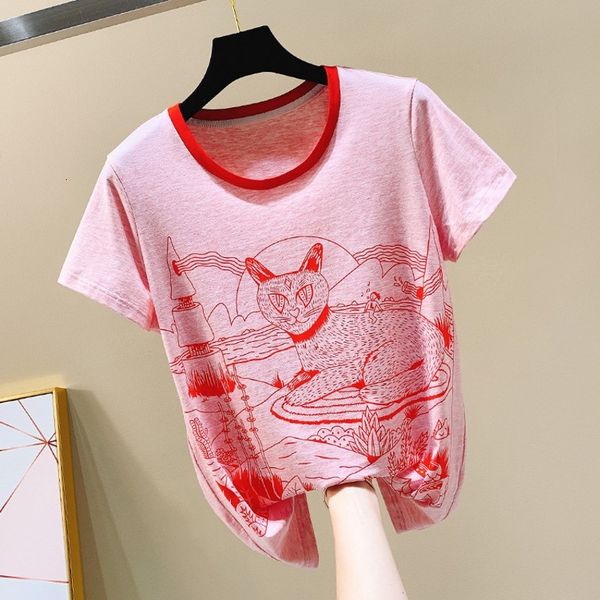 tee cat cute cotton crew neck short sleeve t-shirt women's simple tshirt summer, White
tee cat cute cotton crew neck short sleeve t-shirt women's simple tshirt summer, White