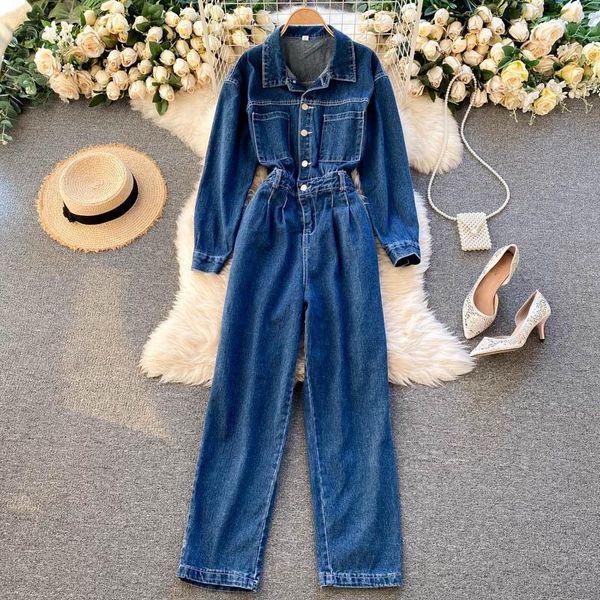 retro workwear large pocket button-down long jumpsuit women's jeans fashionable wide-legged pants tide jumpsuits & rompers, Black;white
retro workwear large pocket button-down long jumpsuit women's jeans fashionable wide-legged pants tide jumpsuits & rompers, Black;white