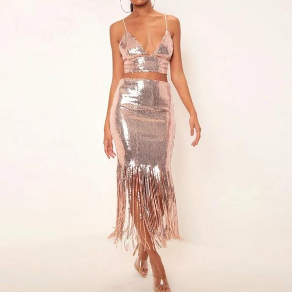 two piece dress hygge 2021 tassel sequins glitter 2 set women night party club cropped skirt outside wear outfits, White
two piece dress hygge 2021 tassel sequins glitter 2 set women night party club cropped skirt outside wear outfits, White