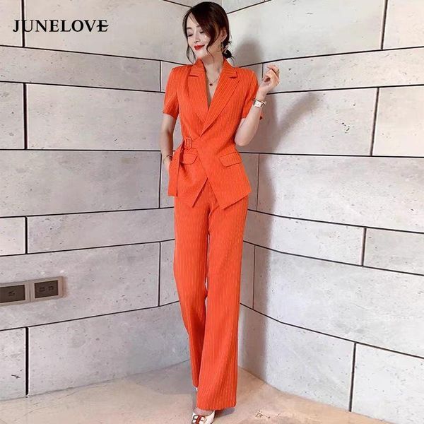women's two piece pants junelove 2021 summer sashes blazer coat 2 pieces office lady wide leg set fashion stripes outwear suits, White
women's two piece pants junelove 2021 summer sashes blazer coat 2 pieces office lady wide leg set fashion stripes outwear suits, White