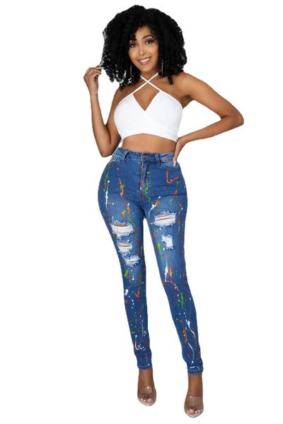 women's jeans women ripped hole leggings pencil long pants print bodycon casual high waist slim denim trousers, Blue
women's jeans women ripped hole leggings pencil long pants print bodycon casual high waist slim denim trousers, Blue