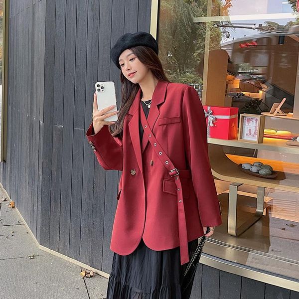 women's suits & blazers women spring autumn double breasted splice ribbon slim casual wine-red suit jacket lady elegant korean blazer c, White;black
women's suits & blazers women spring autumn double breasted splice ribbon slim casual wine-red suit jacket lady elegant korean blazer c, White;black