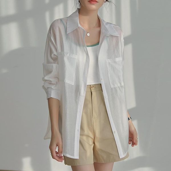women's blouses & shirts qoerlin white transparent long sleeve shirt female summer blouse plus size women and elegant sun protection c
women's blouses & shirts qoerlin white transparent long sleeve shirt female summer blouse plus size women and elegant sun protection c